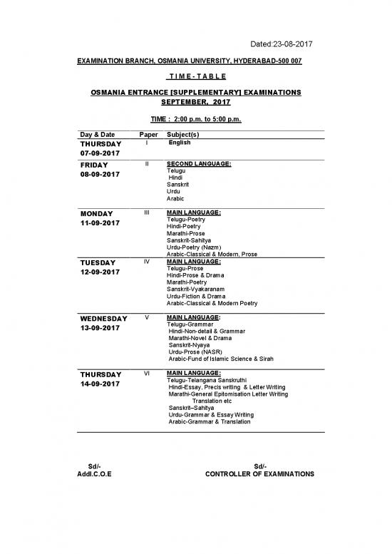 picture Language Pdf 98345 | Osmania Entrance Pdc Ba Languages Supply Exams Time Table Sep 2017