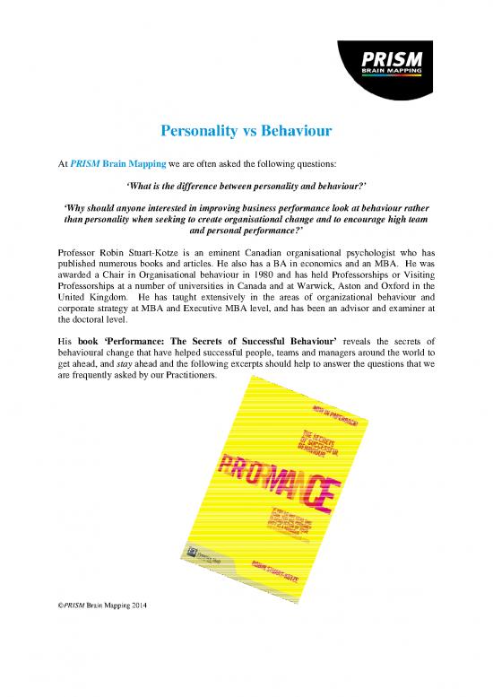 picture1_Personality Pdf 97222 | Personality Vs Behaviour