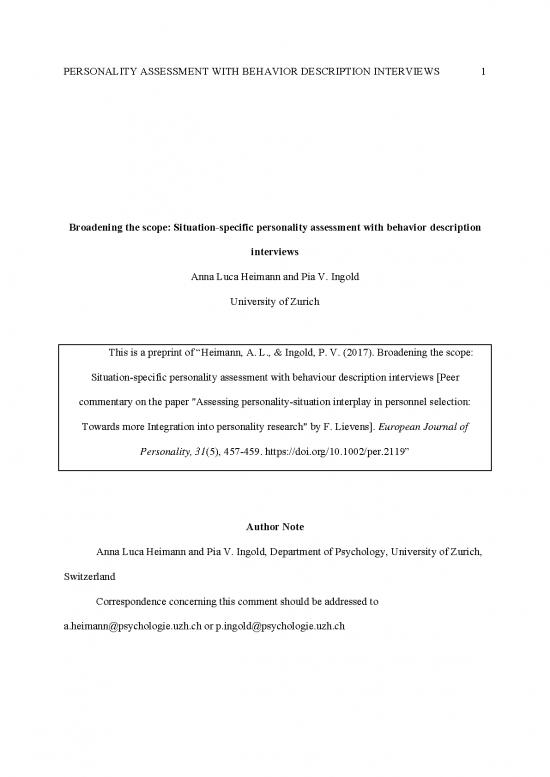 picture Personality Pdf 97233 | Preprint Heimanningold2017