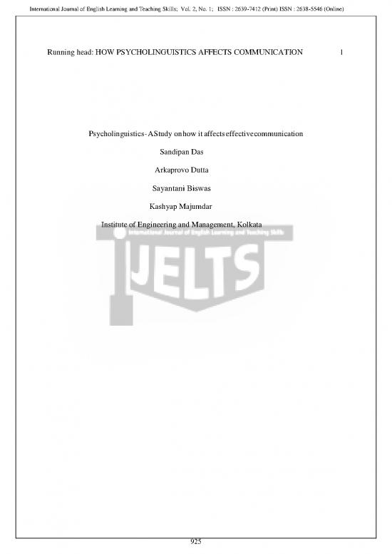 picture1_Linguistics Pdf 99090 | Psycholinguistics A Study On How It Affects Effective Communication