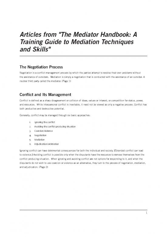 picture1_Interpersonal Therapy Techniques Pdf 97410 | Required Readingarticles 22the Mediator Handbook Training Guide Mediation Techniques And Skills22
