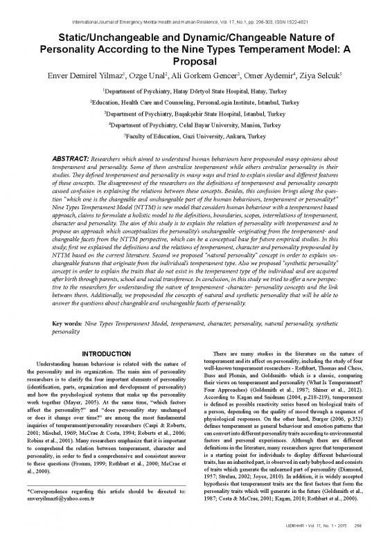 picture1_Personality Pdf 97184 | Staticunchangeable And Dynamicchangeable Nature Of Personality According To The Nine Types Temperament Model A Proposal 1522 4821 17 162