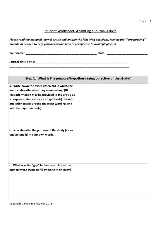 Journal Pdf 98071 | Student Worksheet