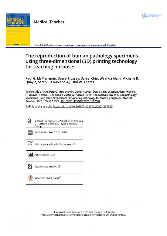 picture1_Journal Pdf 98090 | The Reproduction Of Human Pathology Specimens Using Three Dimensional 3d Printing Technology For Teaching Purposes