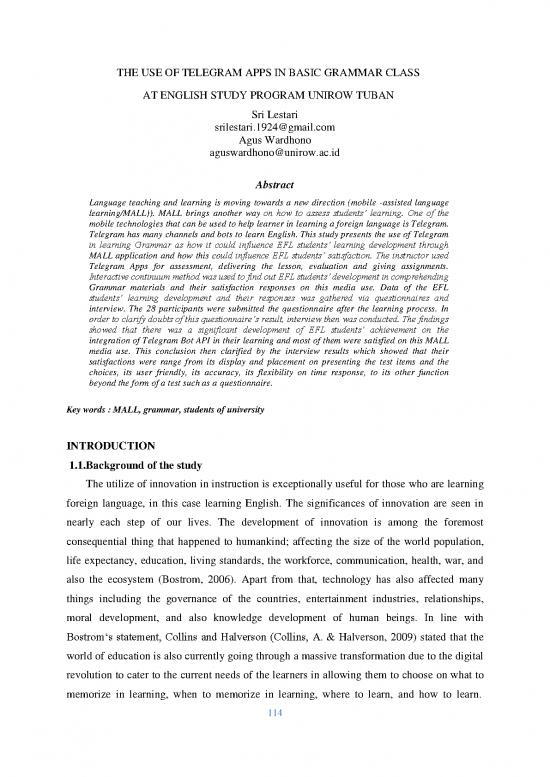 picture Language Pdf 98430 | The Use Of Telegram Apps In Basic Grammar Class At English Study Program  Unirow Tuban