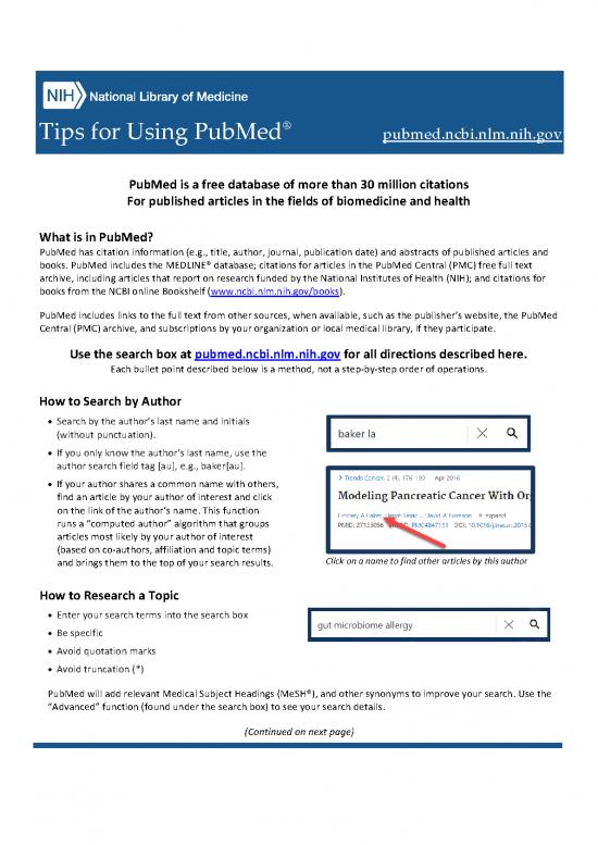 picture Journal Pdf 98102 | Tips For Using Pubmed Factsheet 2021 English 508