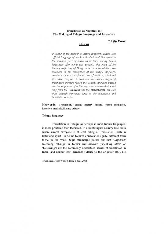 picture1_Language Pdf 99195 | Translation As Negotiation The Making Of Telugu Language And Literature