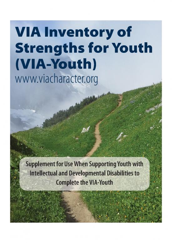 picture1_Via Character Strengths Pdf 97395 | Via Supplement  Using Youth Survey With Children With Intellectual Disabilities