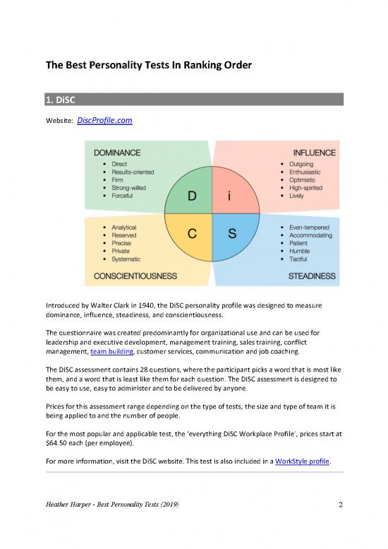 Personality Pdf 97381 Best Personality Tests 2019