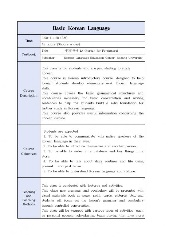 picture Language Pdf 100289 | Basic Korean Language (syllabus)