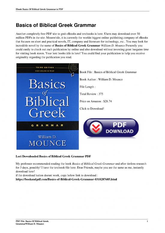 picture1_Greek Grammar Pdf 100175 | Basics Of Biblical Greek Grammar By William D Mounce