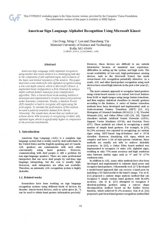 picture Language Pdf 101983 | Dong American Sign Language 2015 Cvpr Paper