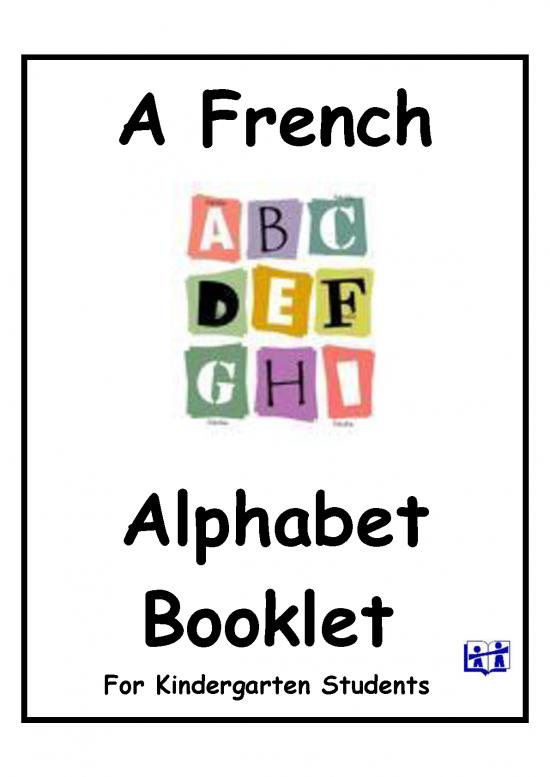 picture Language Pdf 100599 | French Alphabet Book