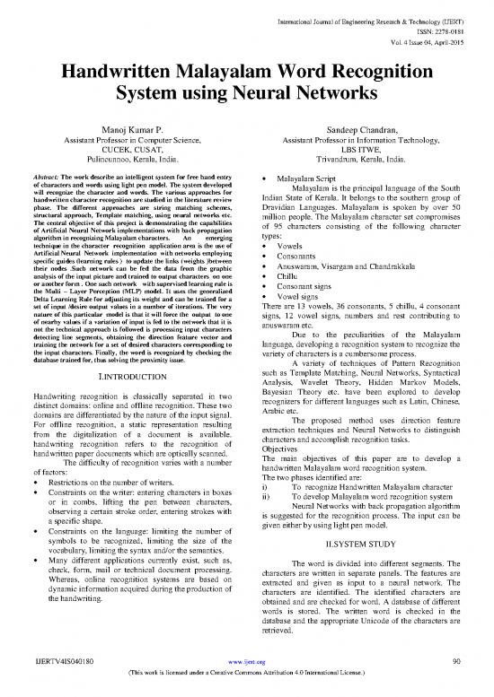 picture_Language Pdf 101597 | Handwritten Malayalam Word Recognition System Using Neural Networks Ijertv4is040180