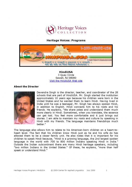 picture Language Pdf 102166 | Heritage Voice Program Hindi Usa