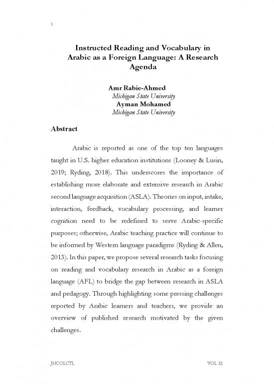 picture1_Language Pdf 99852 | Instructed Reading And Vocabulary In Arabic As A Foreign Language A Research Agenda