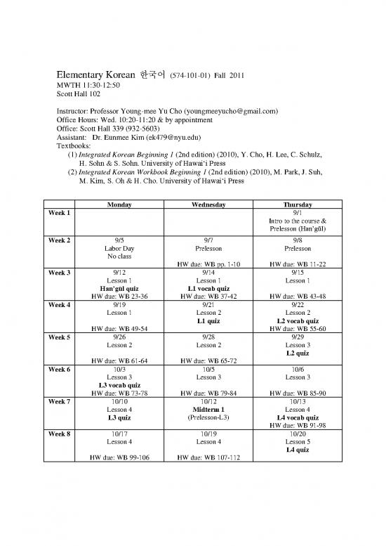 picture1_Korean Pdf 100676 | Korean 101 Syllabus 2011
