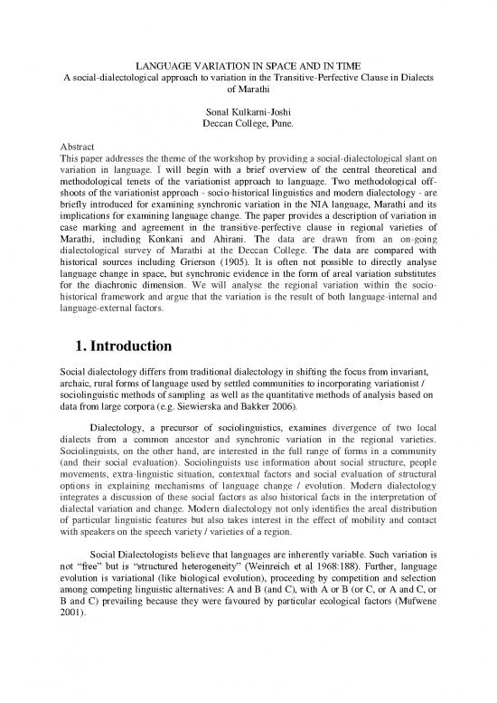 picture Language Pdf 100376 | Language Variation In Space And Time Marathi