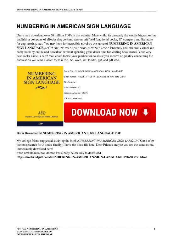picture Language Pdf 101879 | Numbering In American Sign Language By Registry Of Interpreters For The Deaf