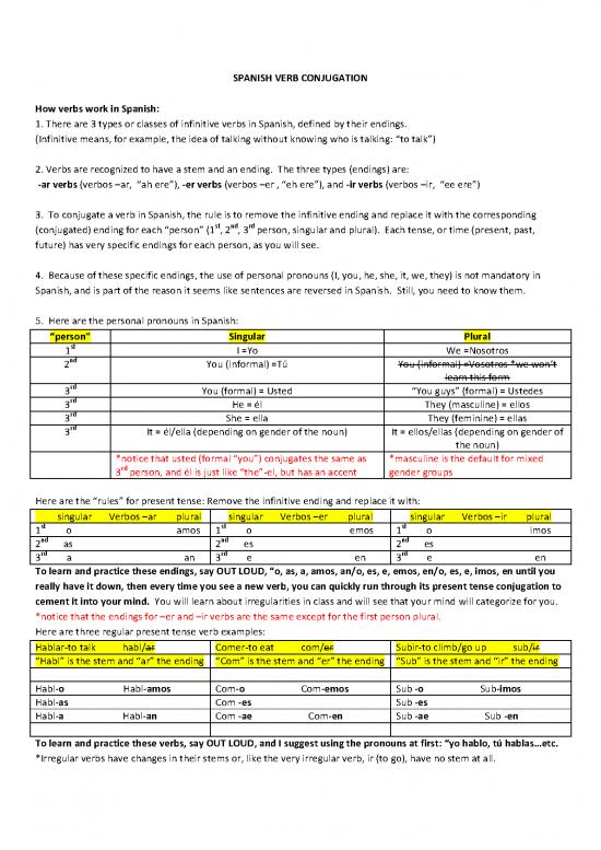 picture Spanish Pdf 101345 | Spanish Verb Basics