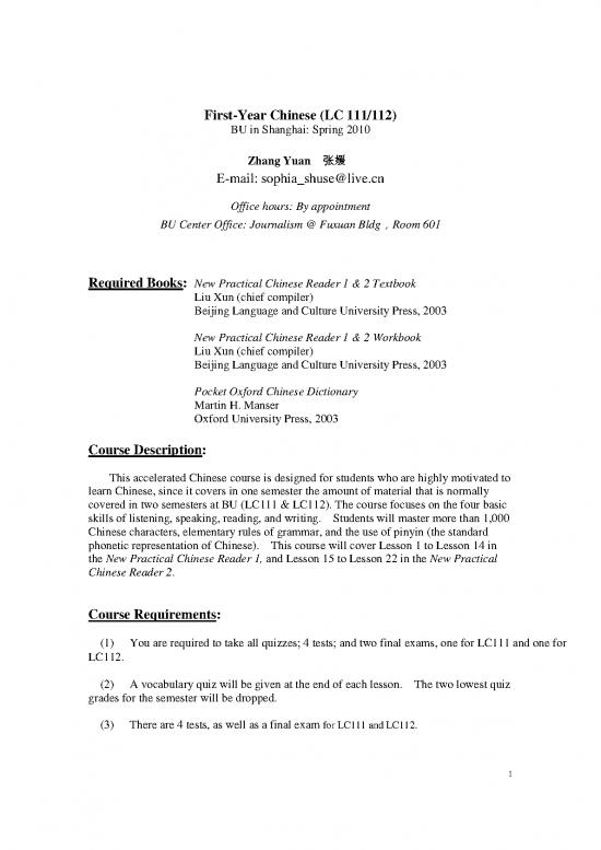 picture Language Pdf 101281 | Syllabus Shanghai 1st Year Chinese Cas Lc 111 112