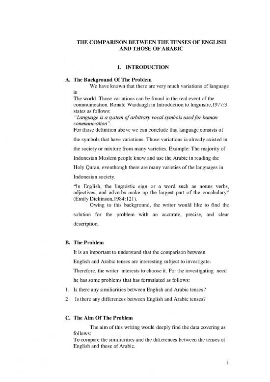 picture1_Language Pdf 100160 | The Comparison Between The Tenses Of English And Those Of Arabic