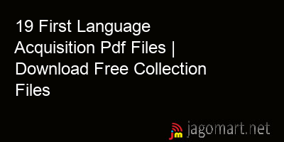 picture 19 First Language Acquisition Pdf Files | Download Free Collection Files