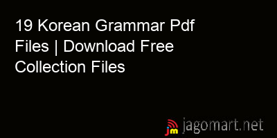 picture 19 Korean Grammar Pdf Files | Download Free Collection Files