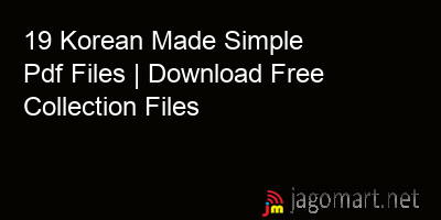 picture 19 Korean Made Simple Pdf Files | Download Free Collection Files
