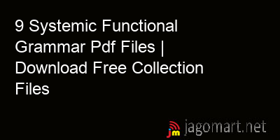 picture 9 Systemic Functional Grammar Pdf Files | Download Free Collection Files