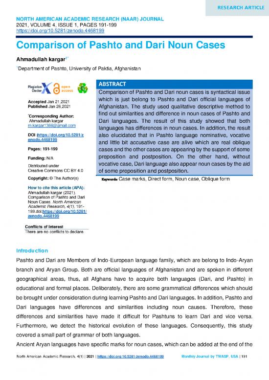 picture_Pdf Language 104658 | 191 199 Comparison Of Pashto And Dari Noun Cases