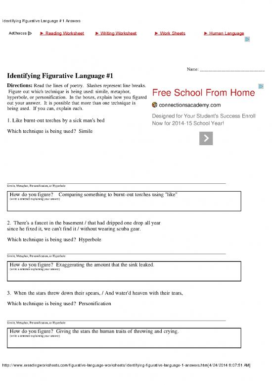 picture Language Pdf 103022 | April 28 To May 2identifying Figurative Language  1 Answerpdf