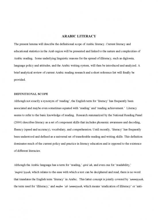 picture Language Pdf 103113 | Arabic Literacy