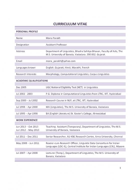 picture1_Linguistics Pdf 103280 | Cv Mona Parakh