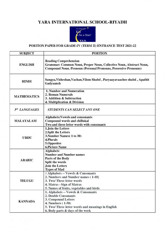 picture Hindi Grammar Pdf 103832 | Entrance Grade Iv  2021 22(term Ii)