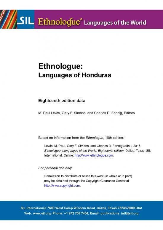 picture Language Pdf 103016 | Ethnologue 18 Honduras