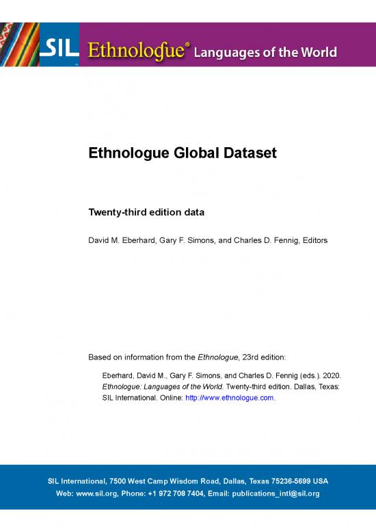 picture Ethnologue Languages Of The World Pdf 103018 | Ethnologue 23 Global Dataset Doc
