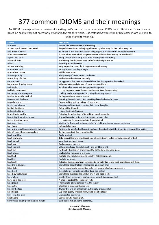 picture Idiom Pdf 102720 | Idioms