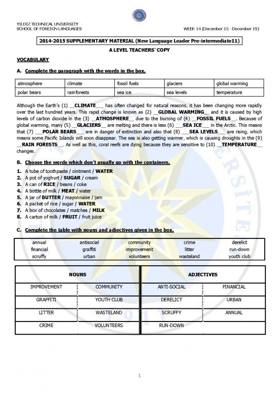 picture Language Pdf 103809 | Language Leader Pre Int Unit 11