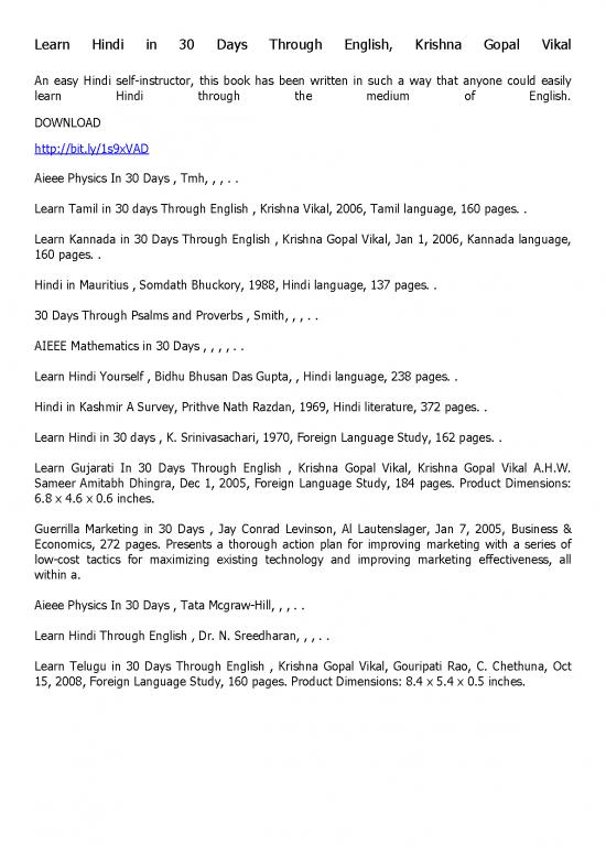 picture1_English Language Book Pdf 104374 | Learn Hindi In 30 Days Through English