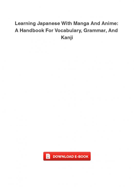 picture1_Japanese Grammar Pdf 102689 | Learning Japanese With Manga And Anime A Handbook For Vocabulary Grammar And Kanji Free Book Online