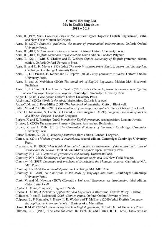 picture1_Language Pdf 103687 | Ma General Grammar Reading List 2018 19