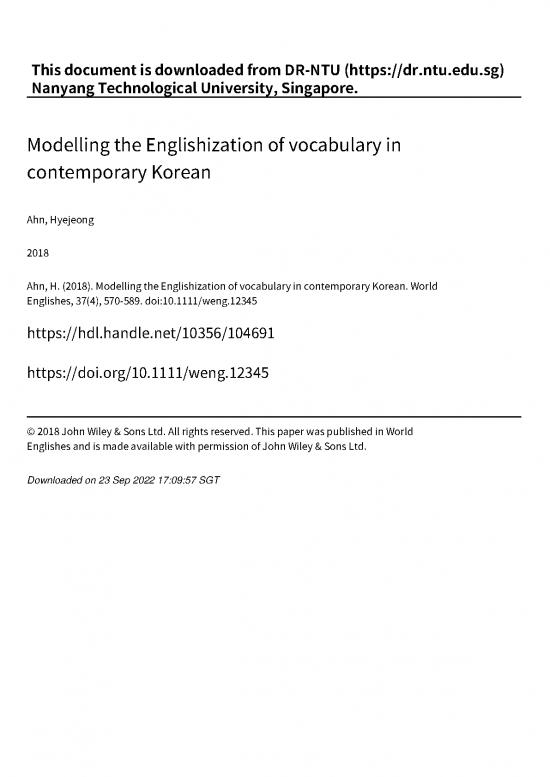 picture1_World Englishes Pdf 104095 | Modelling The Englishization Of Vocabulary In Contemporary Korean