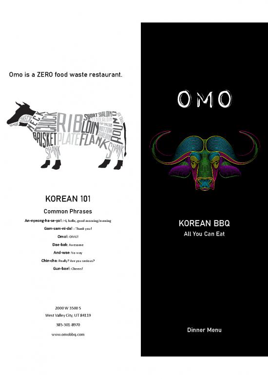 picture Korean From Zero Pdf 103362 | Omo Menu Dinner Open 30