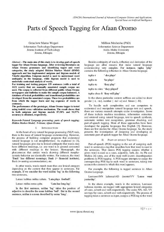picture_Pdf Language 104646 | Paper 1 Parts Of Speech Tagging For Afaan Oromo
