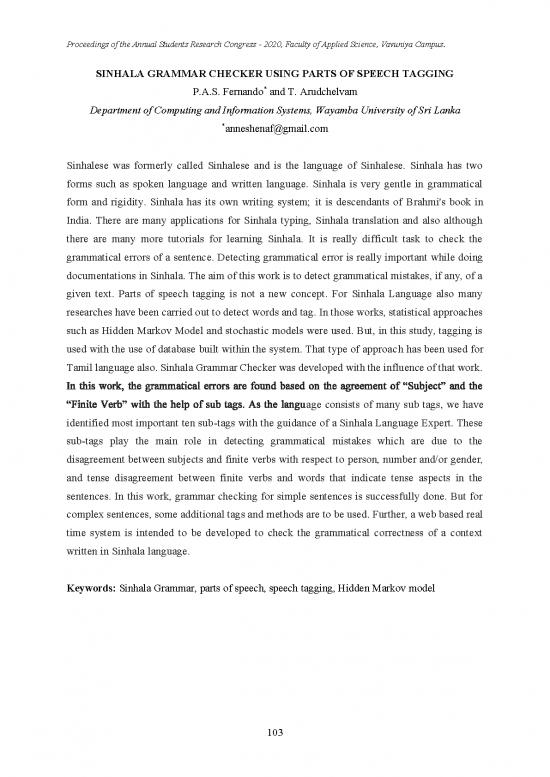 picture1_Language Pdf 102319 | Sinhala Grammar Checker Using Parts Of Speech Tagging