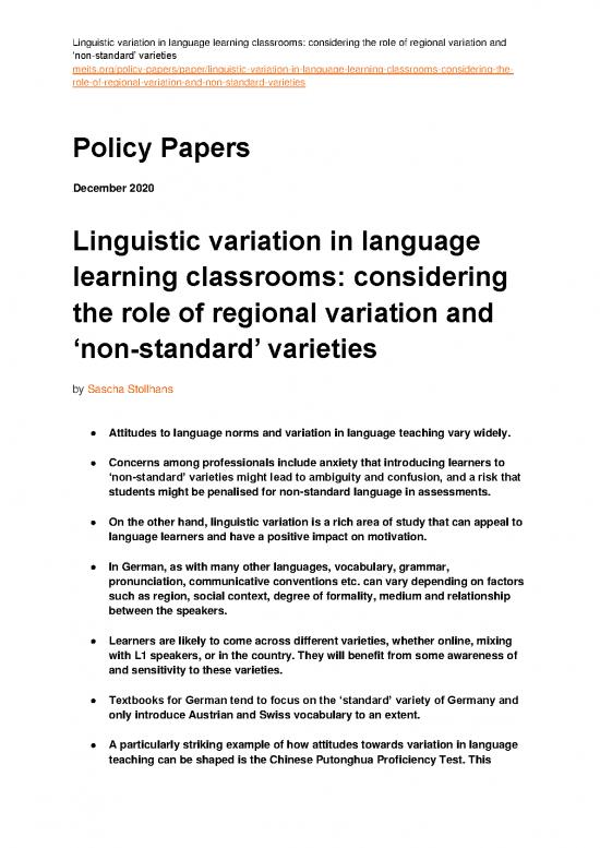 picture1_Language Pdf 103235 | Stollhans 2020 Linguistic Variation In Language Learning Classrooms Considering The Role Of Regional Variation And Non Standard Varieties