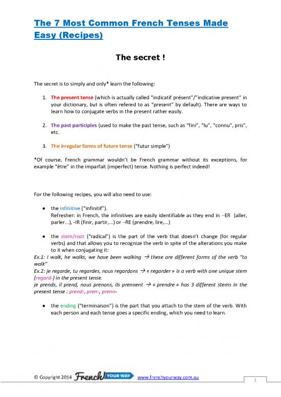 picture Most Common French Verbs Pdf 104212 | The 7 Most Common French Tenses Made Easy