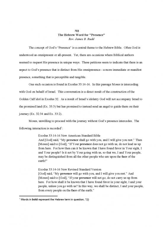 picture_Hebrew Pdf 103463 | The Hebrew Word For  Presence   2