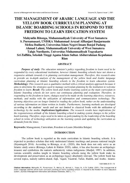 picture Pdf Language 104722 | The Management Of Arabic Language And The Yellow Book Curriculum Planning At Islamic Boarding Schools In Respond To The
